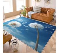 Genérico 140x200 cm Alfombras Dormitorio Diente De LeóN Fresco Sin Despren dimiento Moderna, Suave y Esponjosa Alfombra Azul Antideslizante Lavable, Ideal para salón, Dormitorio o Pasillo