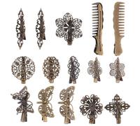 Genérico 15 Pelo Vintage de Metal Pasadores de Cabello Fáciles de Usar para Mujer y Material y Diseño Elegante Coffee Varios estilos Varios estilos