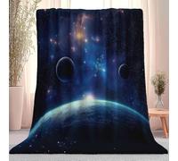 Genérico 150 x 200 cm Flannel, Azul Oscuro Agradable para la Piel Extra Suaves Y Esponjosas - Misterio Universo Estrellas Mantas De Franela Sofá Camping