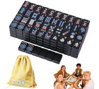 Genérico 166 Mahjong Tiles-Durability and Effortless Play, 1.2-Inch Hand Carved Pattern American Mah Jong Set, Melamine Engraved Mahjong Tiles for Home Party Adult Games Mah Jong Lovers Beginners