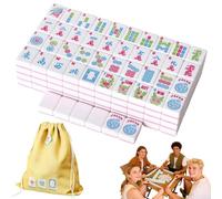 Genérico 166 Mahjong Tiles-Durability and Effortless Play, 1.2-Inch Hand Carved Pattern American Mah Jong Set, Melamine Engraved Mahjong Tiles for Home Party Adult Games Mah Jong Lovers Beginners