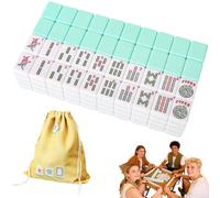 Genérico 166 Mahjong Tiles-Durability and Effortless Play, 1.2-Inch Hand Carved Pattern American Mah Jong Set, Melamine Engraved Mahjong Tiles for Home Party Adult Games Mah Jong Lovers Beginners