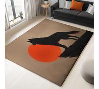 Genérico 180 x 240 cm Alfombra Salon Grandes Estilo Anime Lobo Alfombra Pelo Corto Antideslizante Interior, Fácil de Limpiar para Dormitorio Comedor Marrón