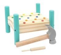 Genérico 1Juego Juguete de Madera Interactivo Conjunto de Golpe con Plataforma de Clavos Coloridos Desarrollo Cognitivo y Habilidades