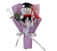 Genérico 1set Graduación Oso Bouquet, Oso de Peluche, Graduación Ramo de Flores Artificiales, Graduación Oso de Peluche Ramo de para Graduación Suministros, (Violeta)