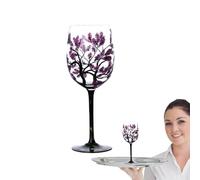 Genérico 1x Hand Painted Wine Glass - Four Seasons Tree Glassware | 450ml Painted Goblets | Art Wine Glasses, Crafted Glassware Accessories For Wines, Cocktails, Birthdays,Wedding,Valentines Day