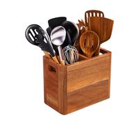 Genérico 1x Kitchen Utensil Holder | Wooden Silverware Holder - Efficient Spoon Spatula Organizer, Kitchen Storage & Organisation For Home Apartment RV Party Christmas Country Farmhouse Table Cabinet