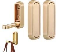 Genérico 2/4 piezas ganchos de pared plegables, gancho de pared de aluminio, gancho plegable de 90 grados, ganchos para abrigos no visibles para oficina, cocina, dormitorio, cuarto de baño, cocina