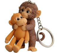 Genérico 2,706 Llavero de Mono Punch Protector, un adorable mono 3D con peluche de peluche para mochila, bolso o llave de coche. (Multicolor)
