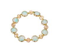 Genérico 2 Anillos Pulsera de cristal de gradiente Cadena de pulsera de esmalte colorida para el regalo de los compañeros de clase y los amigos de la niña Chapado en anillos, A, Metal, No es una