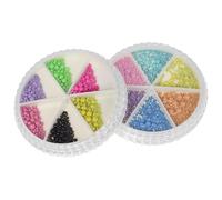 Genérico 2 cajas Cajas de Unidades de Steel Beads para Decoración de Uñas Compartimentos Resistentes Decoloración para Manicura Casa y Profesionales Accesorios para Arte de Uñas y