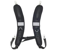 Generico 2 correas para mochila, correas acolchadas de repuesto con accesorios para cinturón, piezas de reparación cómodas y duraderas, correa para hombro, tela para buceo, color negro