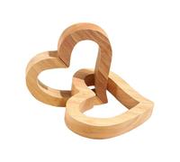 Genérico 2 estatuas de Corazones de Madera emparejadas Hermosa Cubierta Hecha a Mano Parejas recién Casadas Conexión de Pareja Obra de Arte de Madera
