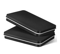 Genérico 2 Estuches Vacíos para Sombras de Ojos en Polvo XL, Caja Cuadrada con Espejo, Color Negro Mate, Portátiles y Magnéticos, Suministros para Sombras de Ojos y Herramientas