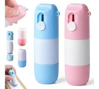Genérico 2-in-1 Box Cutter & Thermal Paper Eraser, Thermal Ink Remover Includes Refill Pack, Label Correction Pen with Mini Box Cutter, Privacy Protection for Labels & Receipts (Blue+Pink)