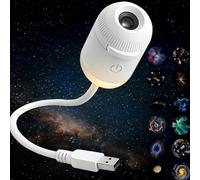 Genérico 2-in-1 Galaxy Projector Night Light - USB Rechargeable Portable Starry Sky LED Projector, Mini Nightlight Wall Lamp with Adjustable Colors for Bedroom, Home Decor, & Relaxation (12Slides)