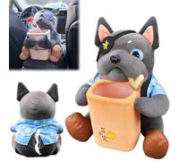 Genérico 2 in 1 Tissue Box and Trash Can, Cute Plush Cartoon Car Trash Bin, Soft Doggie Tissue Holder and Trashs Can, Multifunctional Animal Paper Box for Car and Homes