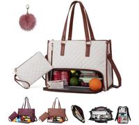 Genérico 2 In 1 Tote Lunch Bag Combo,Laptop Handbag with Insulated Lunch Compartment,Women Large Capacity Lunchs Shoulder Bag