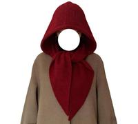 Genérico 2 in 1 Women Winter Knitted Hooded Hat Scarf,Warm Shawl Wrap with Hood Balaclava Cap,Soft Knitted Hat Scarf for Cold Weather