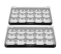 Genérico 2 Juegos Caja De Almacenaje Apagado Esponja Bigudí Resaltador Maquillaje Iluminador Cosmético Transatlántico Limpiador Paleta Ocultador Bálsamo Labial Brillante Tinte Planchar