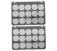 Genérico 2 Juegos Caja de almacenaje equipo cosmético maquillaje iluminador ocultador apagado cajas almacenaje caja almacenaje Resaltador soporte vacío bandeja de sombra de ojos vacía imán
