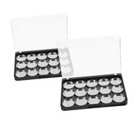 Genérico 2 Juegos Caja de almacenaje paleta tinte dispensador kit de maquillaje bigudí cajas almacenaje caja almacenaje bandeja de pigmentos de sombra de ojos Resaltador soporte vacío imán