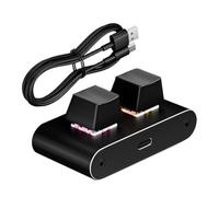 Genérico 2 Key Programmable Keyboard, Type C Macro Keypad Device, 5 Character Custom Keyboard with Control System, Mechanical Style Mini Keypad with Fast Response Design, for Office Use