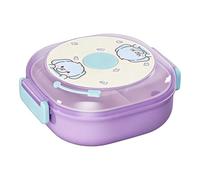 Genérico 2-Layer Divided Lunch Box Container with Spoon Fork and Soup Bowl