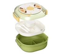 Genérico 2-Layer Divided Lunch Box Container with Spoon Fork and Soup Bowl