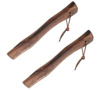 Genérico 2 Mangos de Repuesto para de Madera Maciza 26 CM Cuerda y Cuñas de Madera Mango Ergonómico Resistente para Herramientas de Jardinería y Camping Uso Exterior Duradero