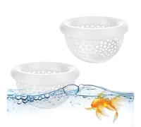 Genérico 2 Pack Floating Betta Feeding Ring - PP White Black 7x7x4cm Aquarium Landscaping - Shrimp Shelter Hammock Decoration For Small Fish - Feeder Corral