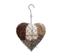 Genérico 2 Pack Handmade Fiber Bird Nesting Heart, Birds Nests Material Holder, Refillable Nature Wool Material House Winter Shelter, Dual-Season Outdoor Birds Shelter for Garden, Yard & Bird Lover