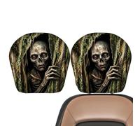 Genérico 2-Pack Horror Car Headrest Covers | Spooky Auto Seat Decor | Soft & Washable Elastic Polyester Covers (11x10 Inch), Universal Stretch Vehicle Protectors For Sedans, SUVs & Trucks