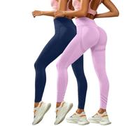 Genérico 2 Pack Leggins Anticeluliticos Mujer Mallas de Compresión 3D Anticelulitis Leggings Anticelulitis Push Up Adelgazante Cintura Alta Legging Deportivos Reductores Legging para la Celulitis