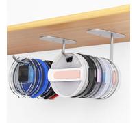 Genérico 2 Pack Organizador de Tapa Vasos - Montaje Horizontal Autoadhesivo Bajo el Armario Diseño Ahorrador Espacio Soporta Múltiples Tapas Organización Sin Desorden Armarios y Mesadas Cocina