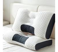 Genérico 2 Pack Side Sleeper Pillows, 3D Ergonomic Neck Support Pillows with Soybean Fiber Filling, Breathable Soft Bed Pillows for Side Back Stomach Sleepers, Removable Washable Cover(White)