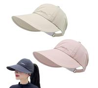 Genérico 2-Pack UPF Sun Protection Baseball Hat for Men and Women, Wide Brim Outdoor UV Protection Hollow Top Sun Hat, Adjustable (2 Pack-F)