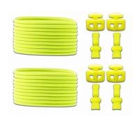 Genérico 2 pares de cordones elásticos sin atar con sistema de bloqueo para accesorios de zapatillas deportivas, longitud de 100 cm(Yellow)