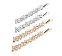 Genérico 2 Pares Horquilla De Cristal Mini Pinzas Para El Cabello Mujer Pinzas Para El Cabello Rosa Para Peinar El o Para El o Con Margaritas Aleación