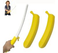 Genérico 2 Pcs 3D Printed Plastic Banana Wand,Retractable Banana Sword Toy,Funny Stress Relief Prop Sword Toys,Holiday Role-Playing Prop Toy for Boys and Girls (White)