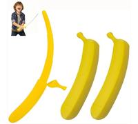 Genérico 2 Pcs 3D Printed Plastic Banana Wand,Retractable Banana Sword Toy,Funny Stress Relief Prop Sword Toys,Holiday Role-Playing Prop Toy for Boys and Girls (Yellow)