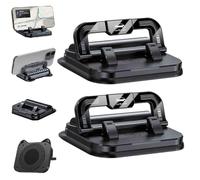 Genérico 2 pcs Foldable Car Phone Holder 360 Degree Rotation,2 in 1 Dashboard Stand & Number Plate Cellphone Mount,Bottom Adhesive Fixation,Suitable for Car Navigation in-Car Dashboard (Black)