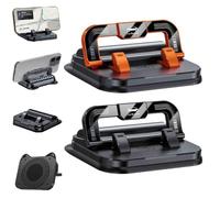 Genérico 2 pcs Foldable Car Phone Holder 360 Degree Rotation,2 in 1 Dashboard Stand & Number Plate Cellphone Mount,Bottom Adhesive Fixation,Suitable for Car Navigation in-Car Dashboard (O+B)