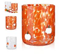 Genérico 2 Pcs Halloween Icon Juice Glasses, Halloween Glass Cups, 14oz Stemless Drinking Cute Glasses Set, Ideal For Gift Party Lovely Gifts Drinkware (Orange)