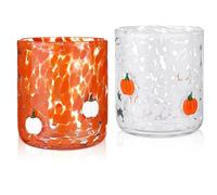 Genérico 2 Pcs Halloween Icon Juice Glasses, New 14oz Icon Stemless Drinking Pumpkin Glasses Set, Pumpkin Icon Glasses, Ideal for Gift Party Lovely Gifts Drinkware (2PCSB)