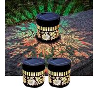 Genérico 2 Pcs Luz Solar Proyectora De Mandalas,Luces Solares De Mandalad De Colores Para Exteriores,Luz De Valla De Metal Impermeable Para Patio,JardíN,Patio,Terraza,Patio Trasero (C)