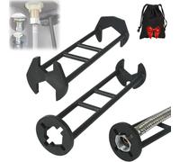 Genérico 2 Pcs Multifunctional Sink Wrench, Basin Faucet Wrenchs, 2026 New Under Sink Wrench Faucet Tool with 7 Sizes Universal for Tight Spaces Kitchen Bathroom Home (Black)