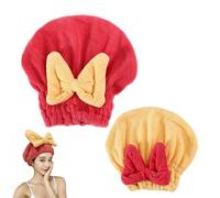 Genérico 2 Pcs Ultra-Absorbent Quick-Drying Hair Towels | New Microfiber Hair Drying Cap for 2026 | Soft Thick Quick-Dry Turban with Bow Design for Women & Men (COLOR2)