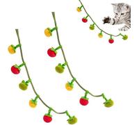Genérico 2 pezzi di giocattoli interattivi a Forma di frutta con Catnip, Corda da masticare, bastoncini stuzzicanti per Gatti a Forma di Piccolo Cachi e pomodorino, per alleviare lo Stress dei Gatti