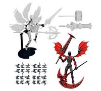 Genérico 2-Piece Pre-Assembled Articulated Figure Set - 3D Printed Winged & Mythical Creature | Fully Jointed Poseable Desktop Decoration | Professional Collector's Grade Figurines